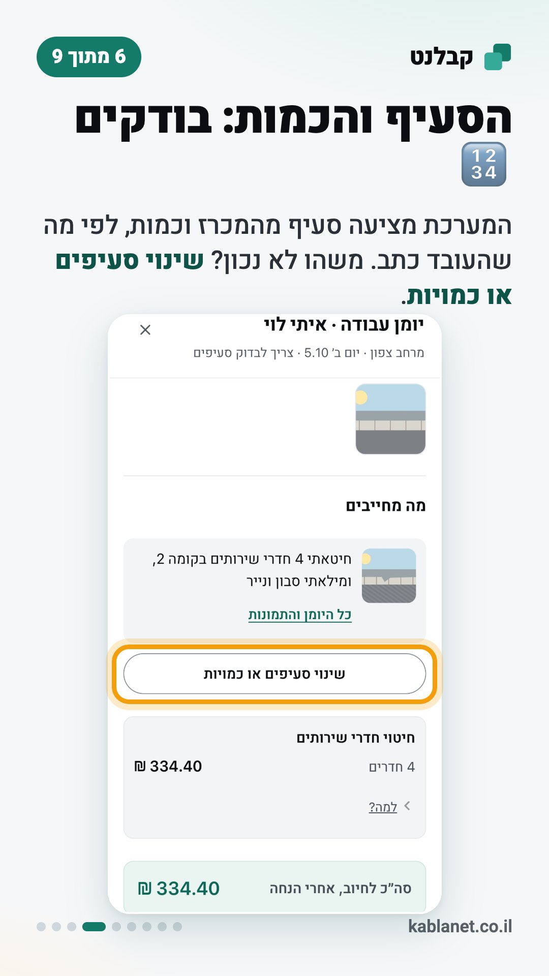 צילום מסך מקבלנט: הסעיף והכמות: בודקים